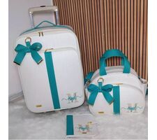  Bolsas para Bebe Personalizadas Branco com Azul Tiffany